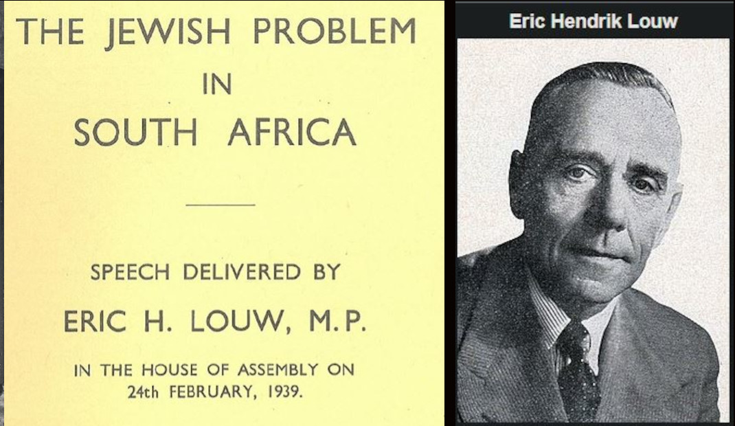 Video & Audio: 1930s: How Whites tried to stop Jews: Parliament speech: We don't want European Jews in South Africa!